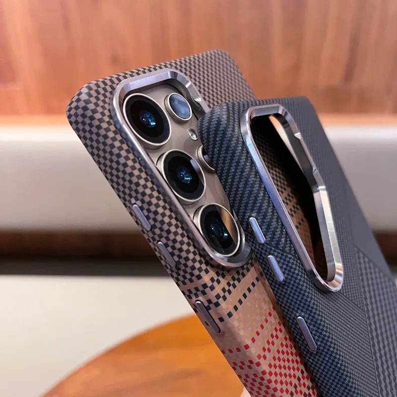 ELVEV Luxury Carbon Fiber Kevlar Pattern Protective Phone Case