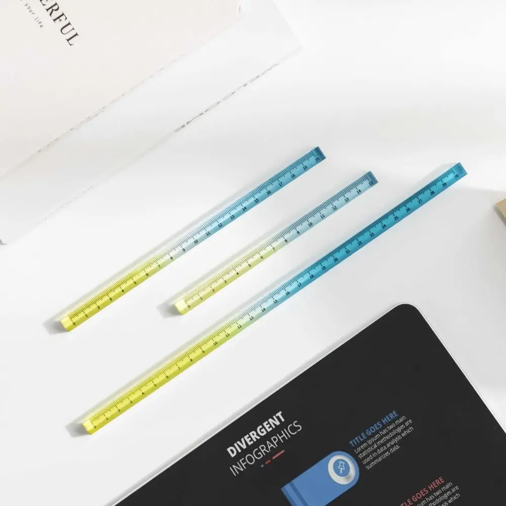 Ruler Set Drawing Ruler Straight Ruler Plastic Ruler 15cm 20cm 30cm Gradient Straight Rulers INS Transparent Dividing DIY Drawing Tools Acrylic Drafting Math Drawing Ruler Office