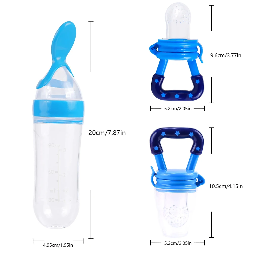 Newborn Pacifier Training Rice Spoon1Pcs Squeeze Bottle Cup Silicone Feeding Tableware Baby Cereal Complementary Feeder