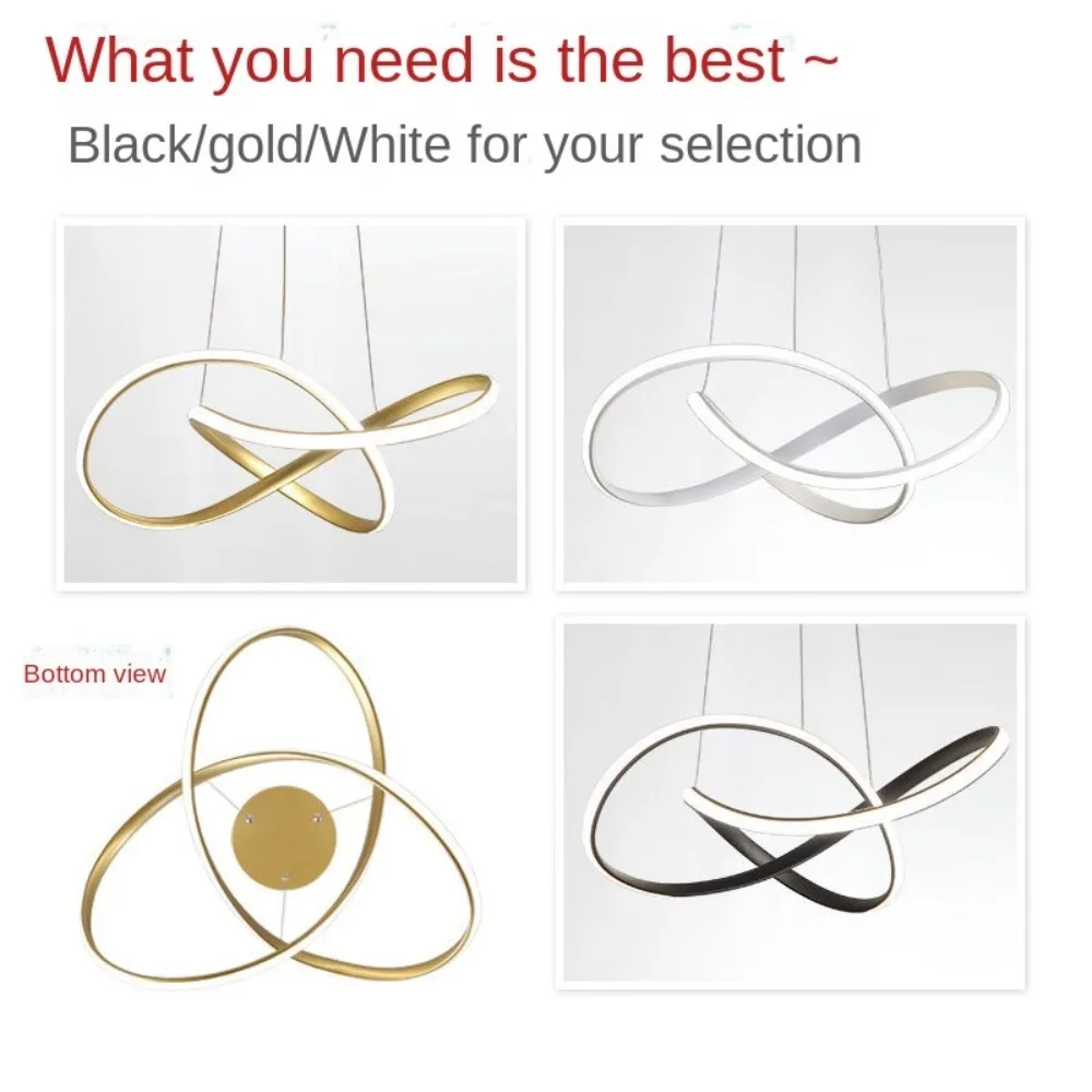 Joyinled Modern Acryl Pendant Light 50cm Gold Ceiling Pendant Light with Dimmer Hanging Lamp Home Decor Indoor Lighting Fixture