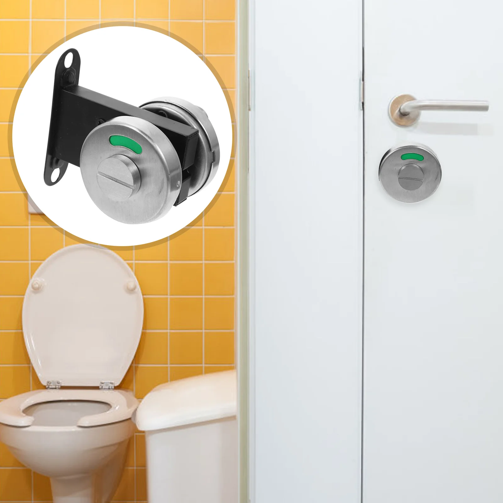 

Red and Green Indicator Lock Vacant Occupied Bathroom Door Handle Shower Latch Deadbolt Knob Toilet House Number Rv Commercial