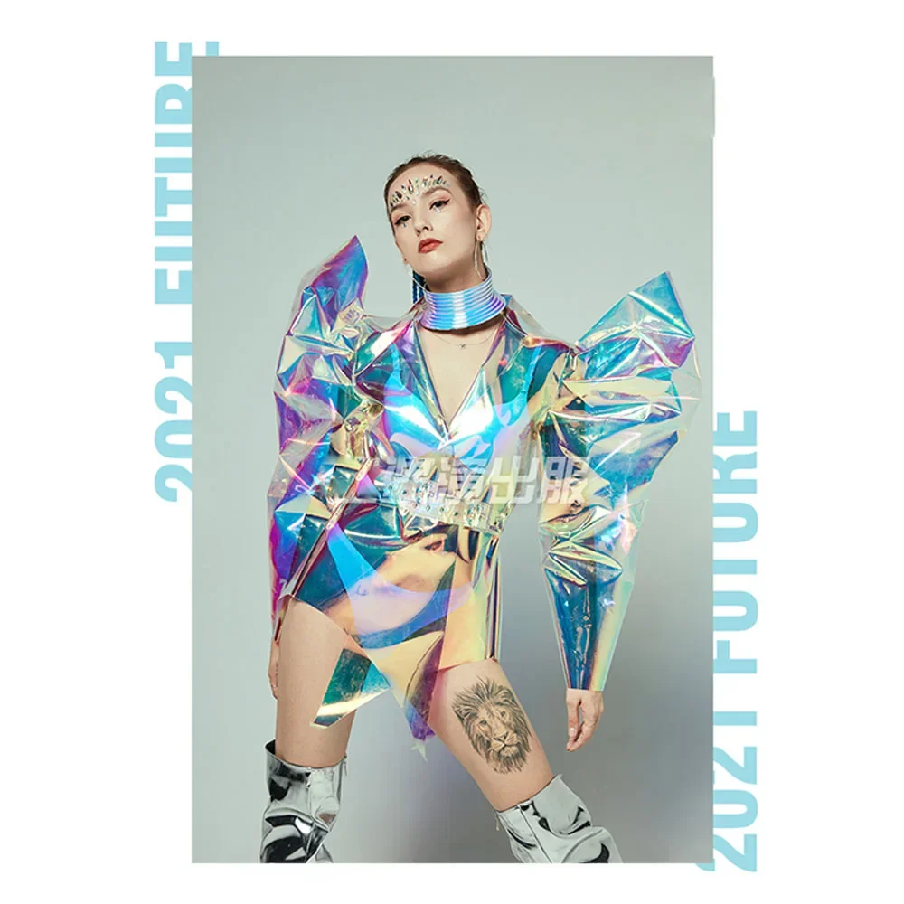 

Сексуальное женское будущее, лазерный модный костюм для шоу, ночного клуба, бара, танцевальный костюм, одежда для диджея