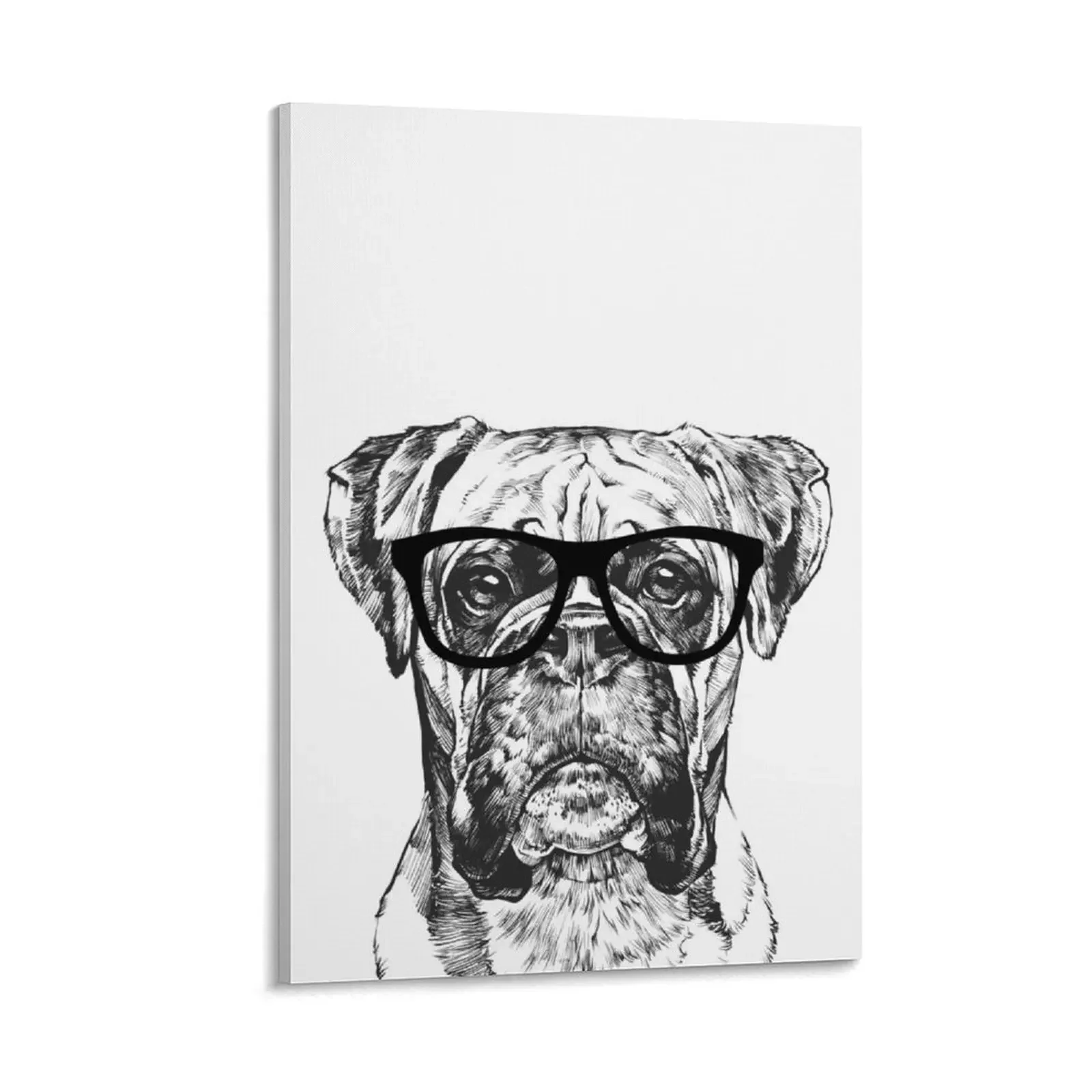 

Hipster Boxer Dog Line Drawing Canvas Painting wall art decoration for the room