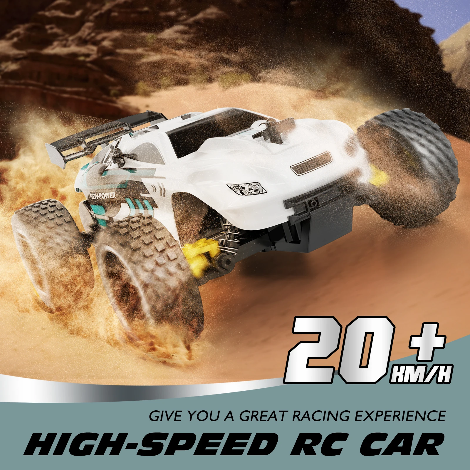 Boîte du crawler buggy RC 4WD 1:18 avec deux batteries et télécommande, pour le off-road