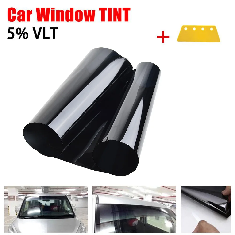 

Car Window Solar Film - Brand New, Black, 20cm X 150cm, 5% Light Transmittance, 99% UV Protection, 45% Insulation Rate