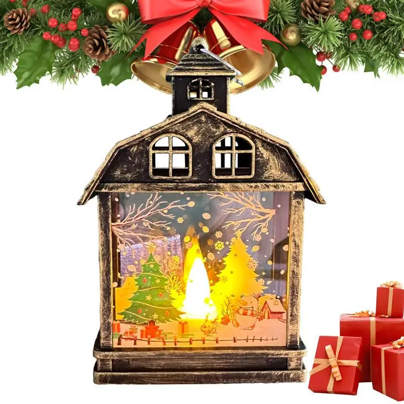 

Ночные светильники Санта-Клаус, портативные светильники для снежной ночи, работающие от батареек, аксессуары для рюкзака, рождественские украшения, Снежная лампа для