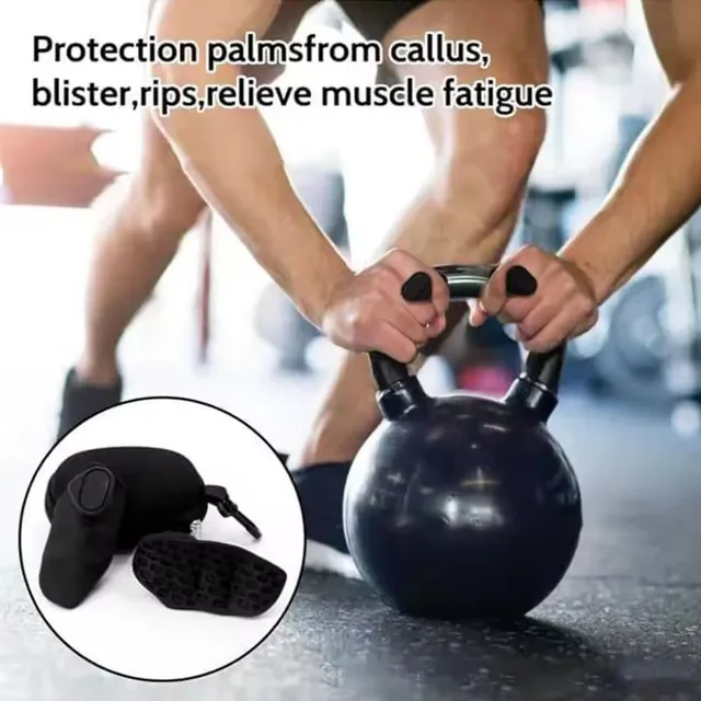 Cowhide Weightlifting Gloves Palm Protection Silicone Anti-slip Wear-resistant Fitness Sports Training Palm Guard Grip Handle 5