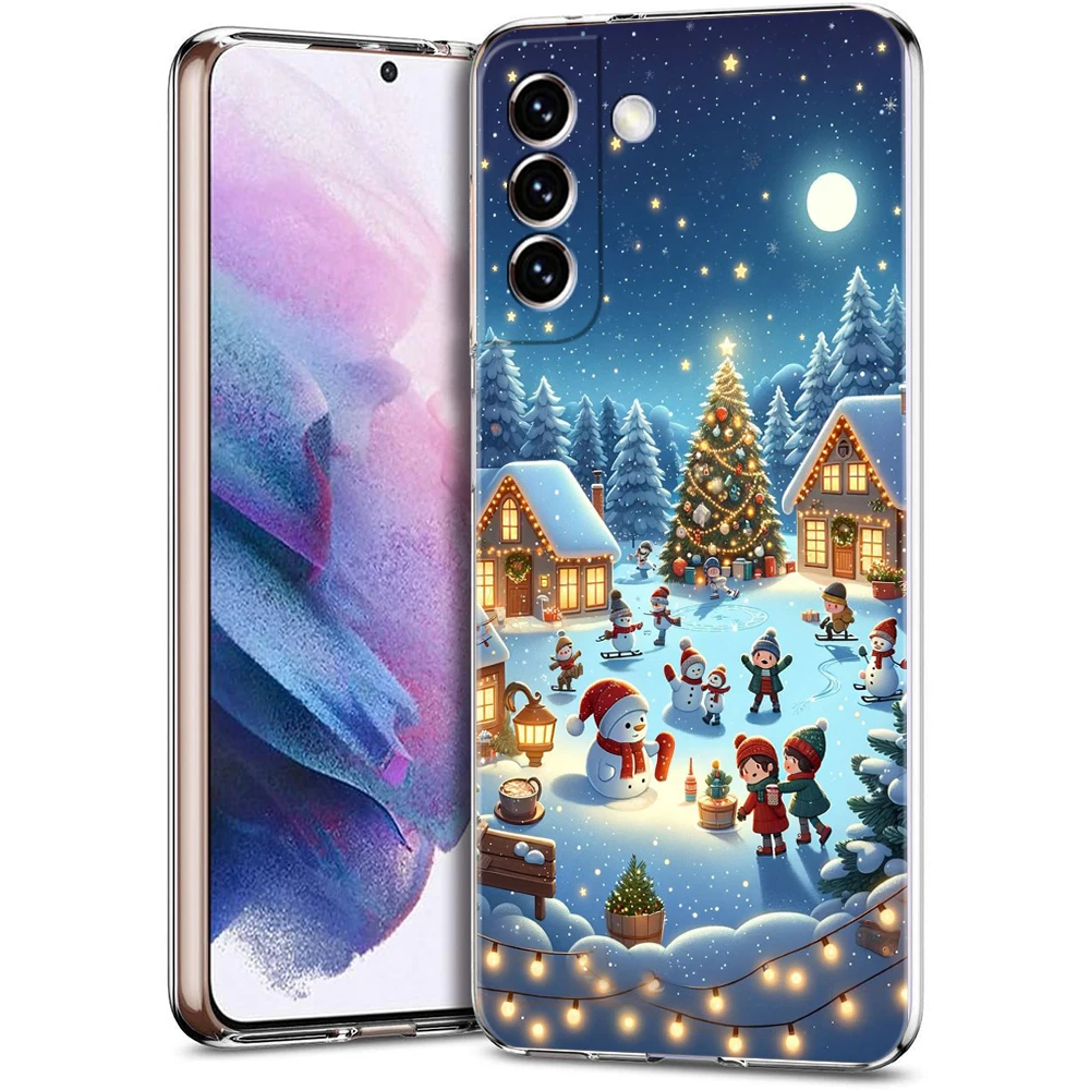 Neujahr Weihnachten Transparente Abdeckung für Samsung Galaxy S24 S23 S22 S20 S21 FE Ultra S24 S23 S10 S10E S9 Plus 5G Handyhülle Capa – Detail 2
