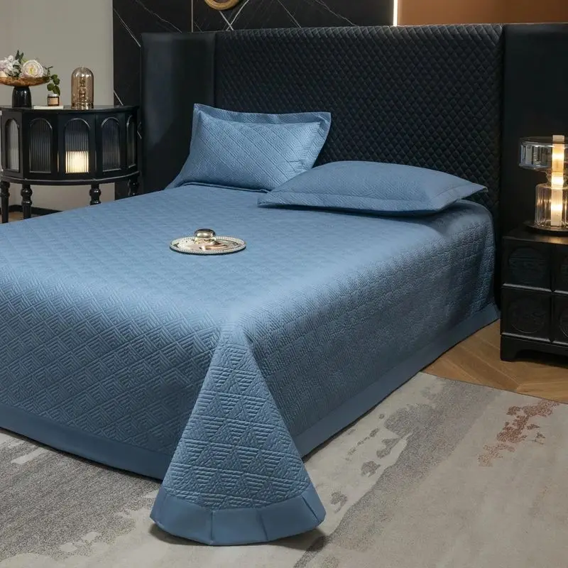 3Pcs Luxury Pure Cotton Embossing Quilted Bedspread, Bed Cover, Mattress Topper Coverlet, Bed Sheet Set, Pillowcases, Queen King