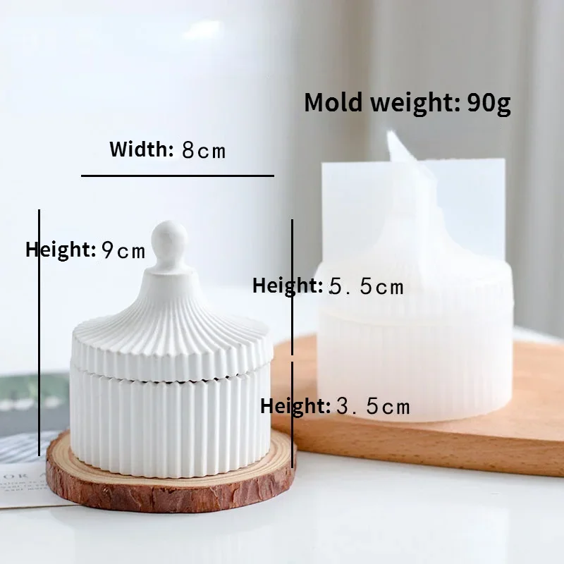 Silicone Storage Box Mold Resin Concrete Box Mold Round Stripe Jewelry Organizer Candle Cup Molds Craft Casting Home Decor,silicone mold,flower silicone mould