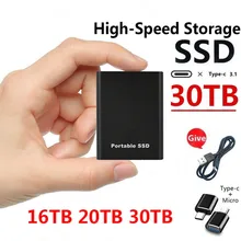 2022 New Portable External Hard Drive SSD 4TB 30TB Capacity Solid State Drive USB 3.1 Laptop Storage Lightweight Easy To Carry 