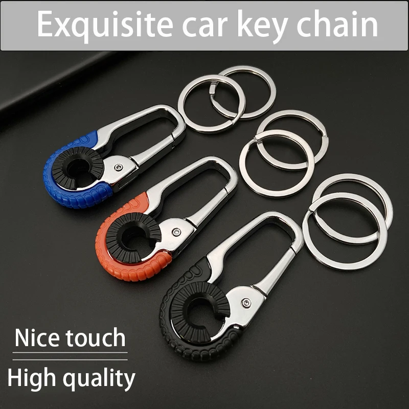 Car Keychain Hook Zinc Alloy Material Car Accessories Double Ring Car Key  Suitable for BMW Keychain Accessories Car Gadgets