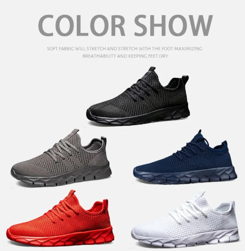 Mens Lightweight Breathable Mesh Sneakers - Casual Summer Running Shoes Outdoor Sports Size 36-49