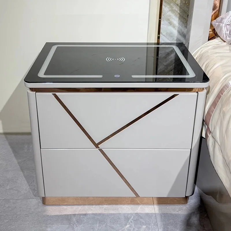 Luxury Wood Leather Bedroom Set 4