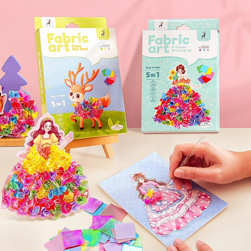 Fabric Art Frenzy: Princess Dress-Up Animal Puzzle & DIY Craft Kit