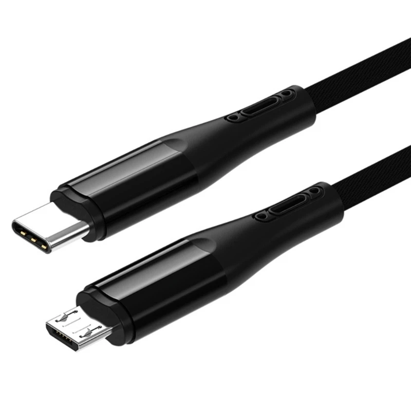

Durable TypeC to Micro-USB Charging Cable Aluminum Housing Data Cord