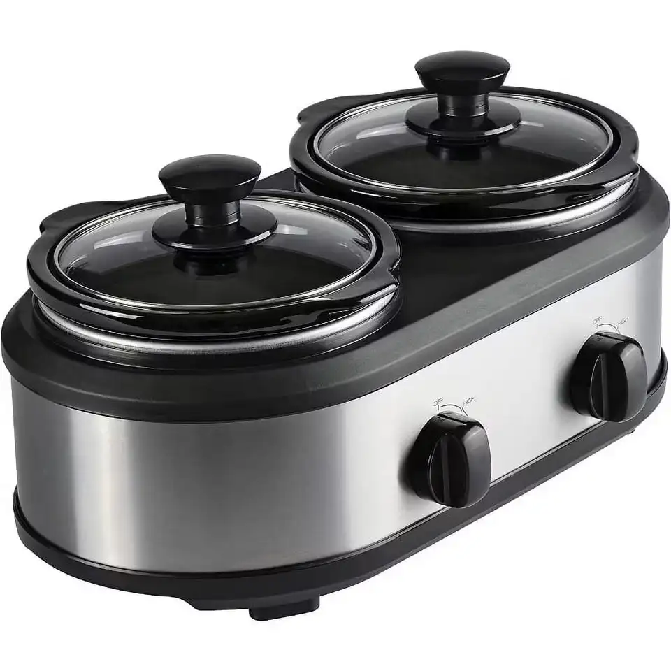 Dual Crock Buffet Slow Cooker with 2 Inserts
