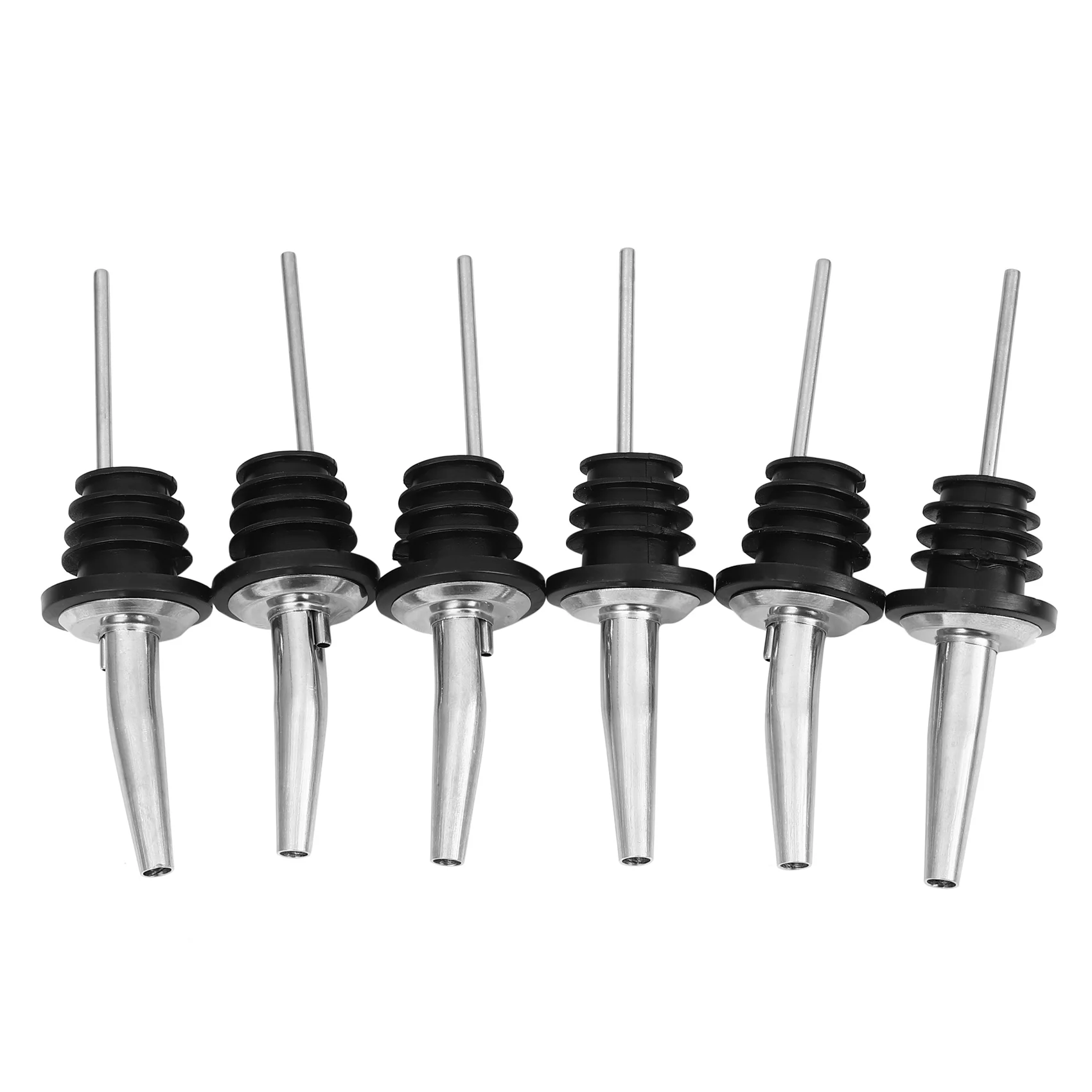 

6Pcs Stainless Steel Spirit Wine Bottle Pourer Stopper Free Flow Liquor Cocktail