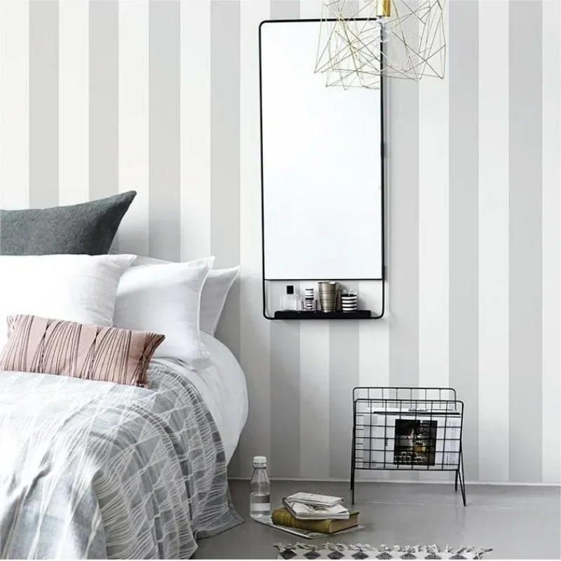 Modern Minimalista Listrado Preto e Branco Papel de Parede Fundo Wallpaper Não Auto-adesivo Sala e Quarto