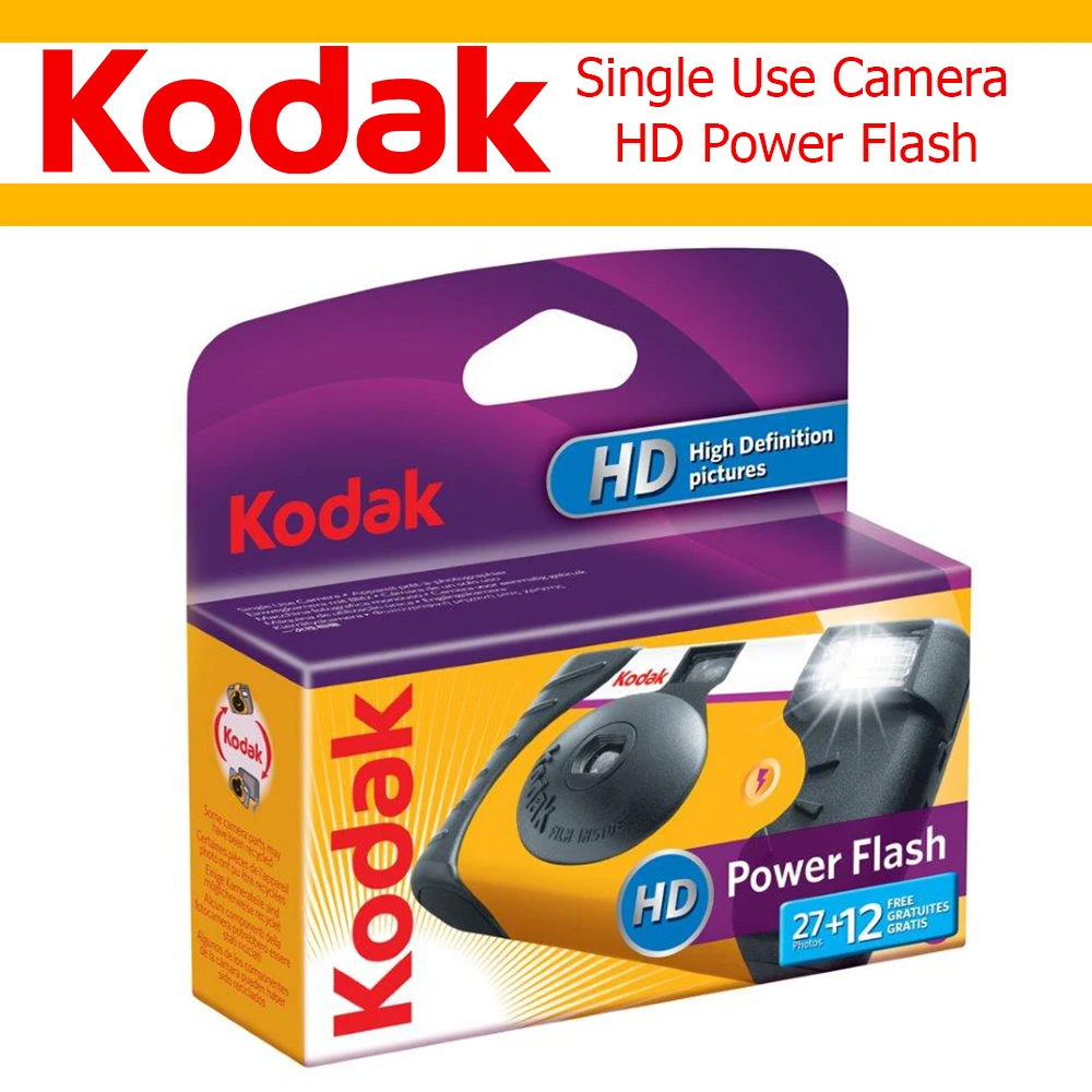 1-6 Pcs Original 39 Photos Kodak HD Power Flash FunSaver Single Use Disposable Film Camera ISO800 Manual Flash (Expiry date2026)