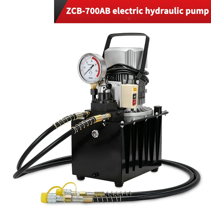 ZCB-700AB 220V Double Acting Electric Pump 0.75KW Motor Hydraulic Pressure Oil Station Compatible Various Hydraulic Tools 70MPA parker m5af 018 1r02 m5af 018 2r01 b1w2 hydraulic vane pump motor m5af 018 2l01 b1w2 m5af018 2r04 b1w 00000