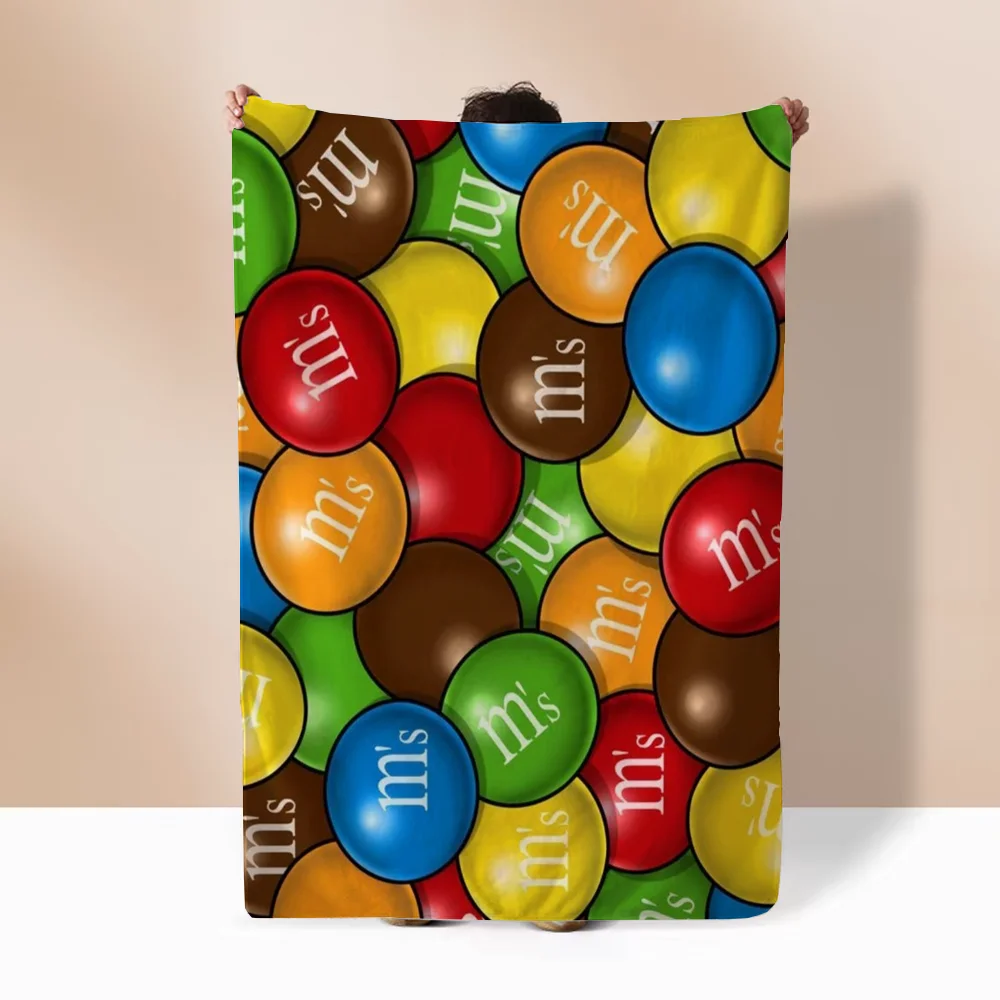 M&M's Funny Blanket for Sofas Luxury Bedding Beach Towel Bed Blankets Characters Fluffy Plaid Home Interior Throw Knee Soft Nap 2