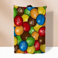 M&M's Funny Blanket for Sofas Luxury Bedding Beach Towel Bed Blankets Characters Fluffy Plaid Home Interior Throw Knee Soft Nap 2