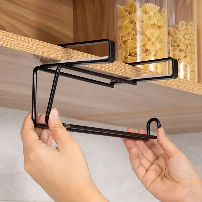Non-Perforated Tissue Holder Wall-Mounted Design Space-Saving Kitchens And Bathrooms Modern And Simple Style