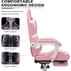 Gaming Chair, with Headrest & Lumbar Support Ergonomic Computer Racing Chair with Footrest, Adjustable Hight, Computer Chair 5