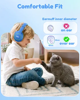 Acer OHR702 Kids Bluetooth 6.0 Headphones Over Ear Headphone with Mic 85dBA Safe Volume USB C Fast Charging Toddler Headphones 2