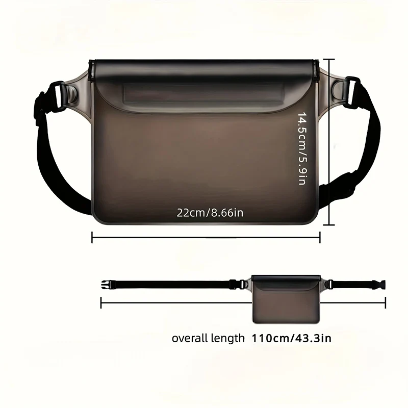 2pcs Waterproof Swimming Diving Bag PVC Beach Drifting Diving Waist Pack Shoulder Underwater Mobile Phone Case Outdoor Dry Bag