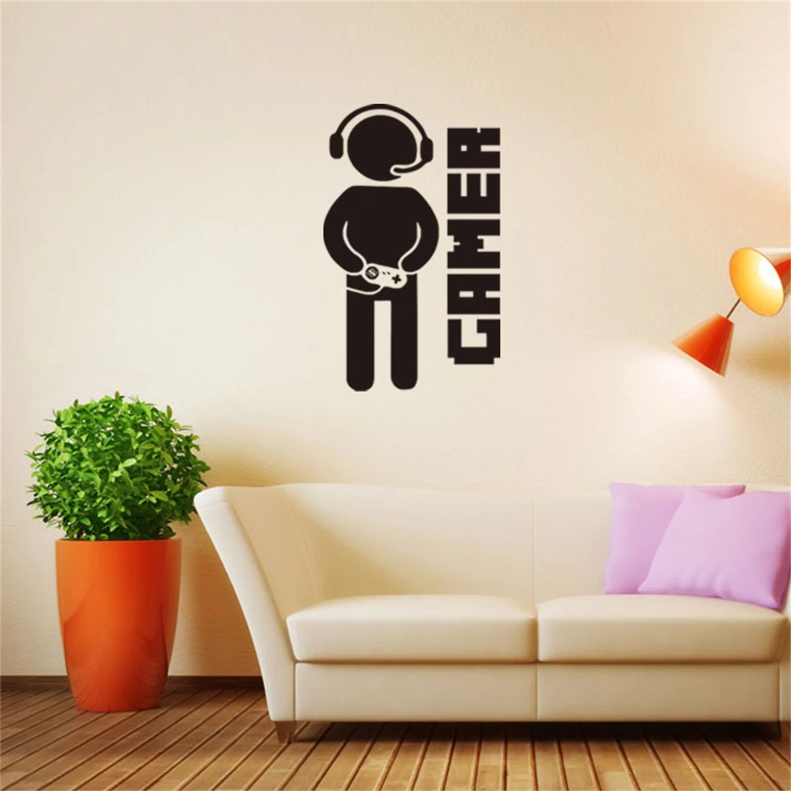 Eat Sleep Game Wall Decal Gaming Joystick Playing Stickers Wall Decal Kids Room Home Decor Gamer Bedroom Art Sticker