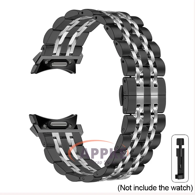 Sleek Stainless Steel Smartwatch Band - Gap-Free Quick Fit Metal Strap