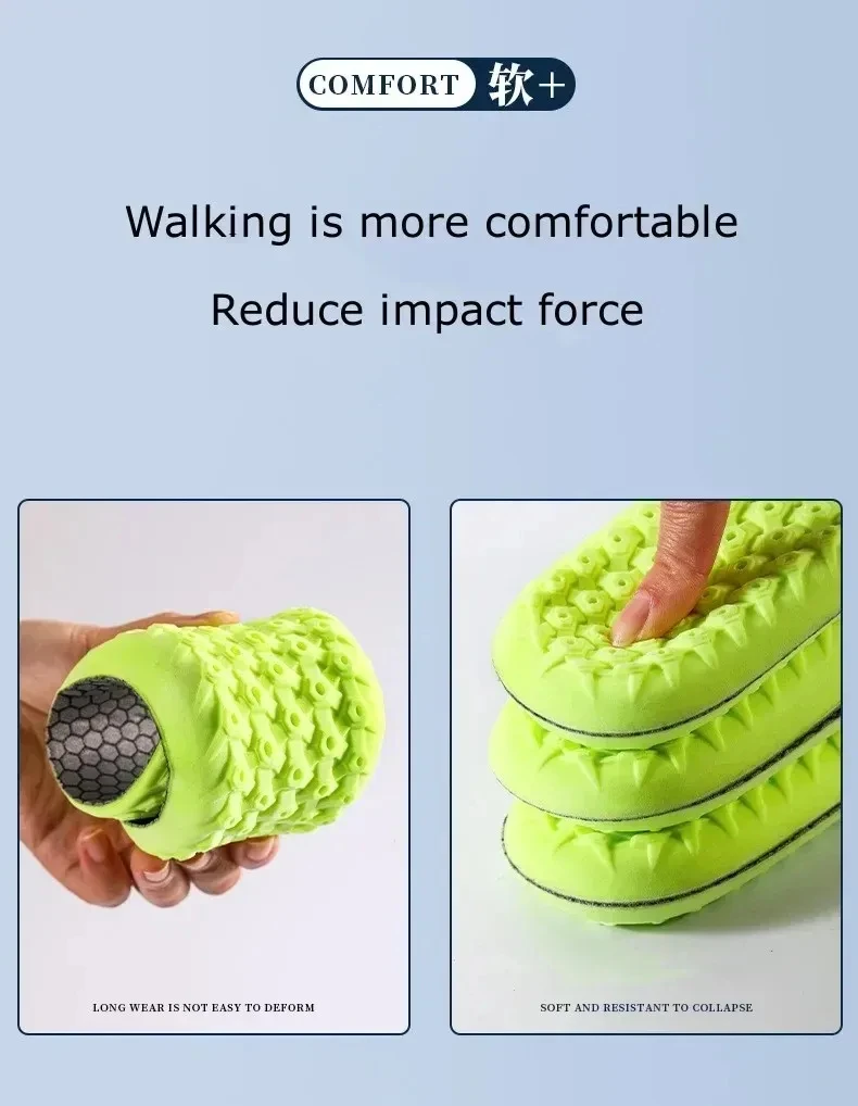1 pair Soft breathable highly elastic sports insole Arch support orthotic insole Relieve leg fatigue insole Shoe accessories