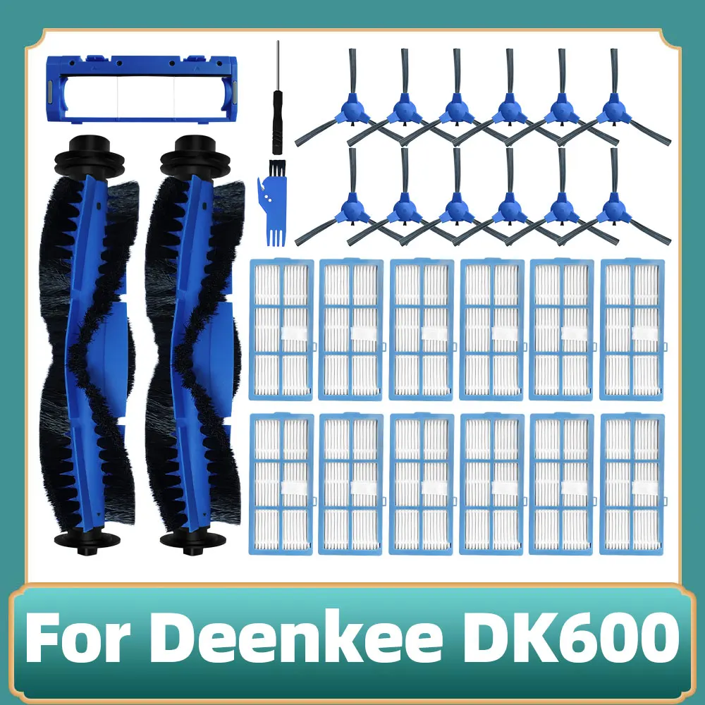Compatível para Deenkee Dk600 Robô Aspirador de pó Tampa da Escova Principal Lateral do Rolo Filtro Hepa Acessórios Peças de Reposição