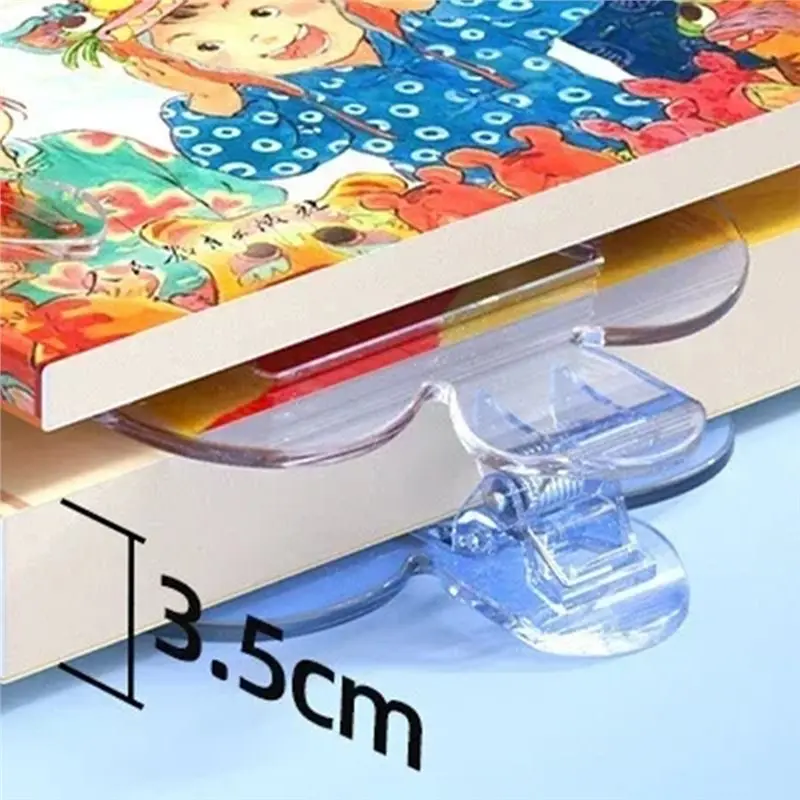 TA-투명 플라스틱 책 클립(스탠드 포함) 독서 보조 고정 책 클립 파일 북마크 문구 학교 용품