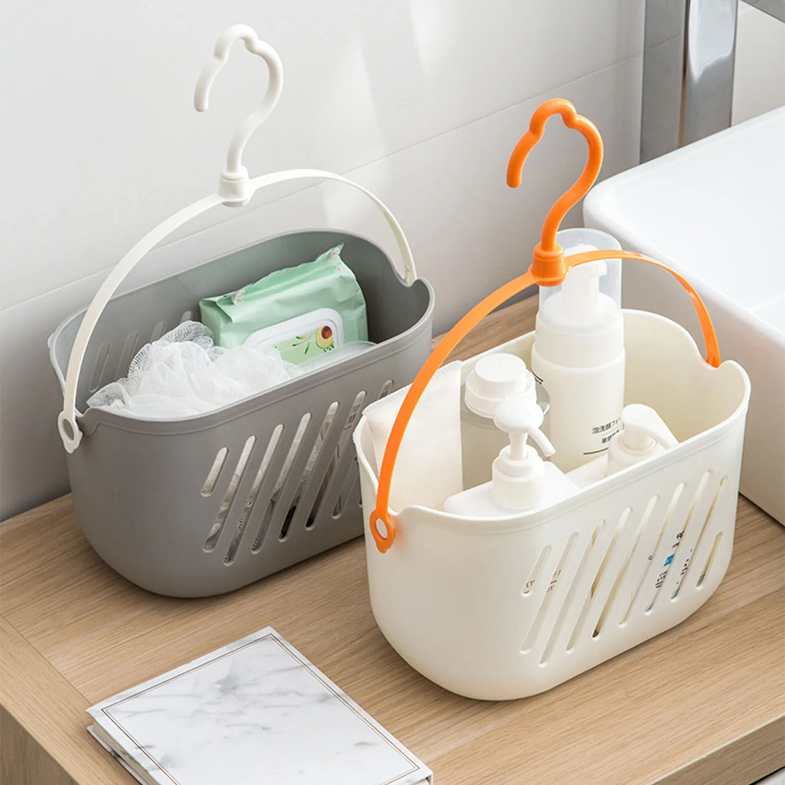Shower Caddy Basket Tote For College Dorm, Plastic Storage Basket With  Handles Portable Bath Organizer Bin For Bathroom Toiletry Garden, Pink