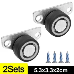 Set of 12 Silent Rubber Directional Caster Wheels for Furniture and Cabinetry - Low Profile Installation (2 Sets)