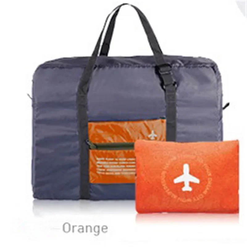 30L Large Capacity Folding Waterproof Travel Bag Fashionable Oxford Cloth Travel Bags Handbag Trolley Stereo Storage Bag