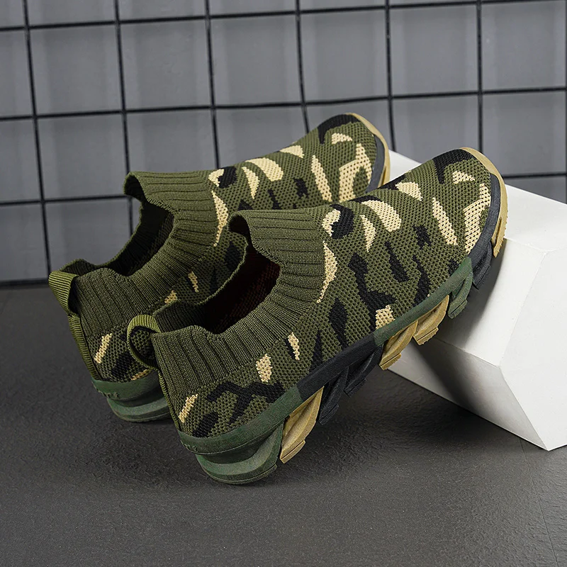 Camouflage Green Sneakers for Boys Kids Shoe 4 To 12 Years Trendy Slip on Children Running Casual Sports Boy Shoes Free Shipping