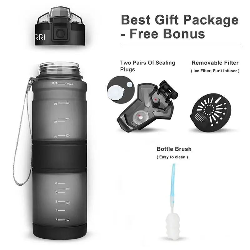 ZORRI BPA Free Sports Water Bottle CE/EU Protein Shaker Gym Outdoor Tour Leakproof Drinking Bottle Gourde Botella De Agua