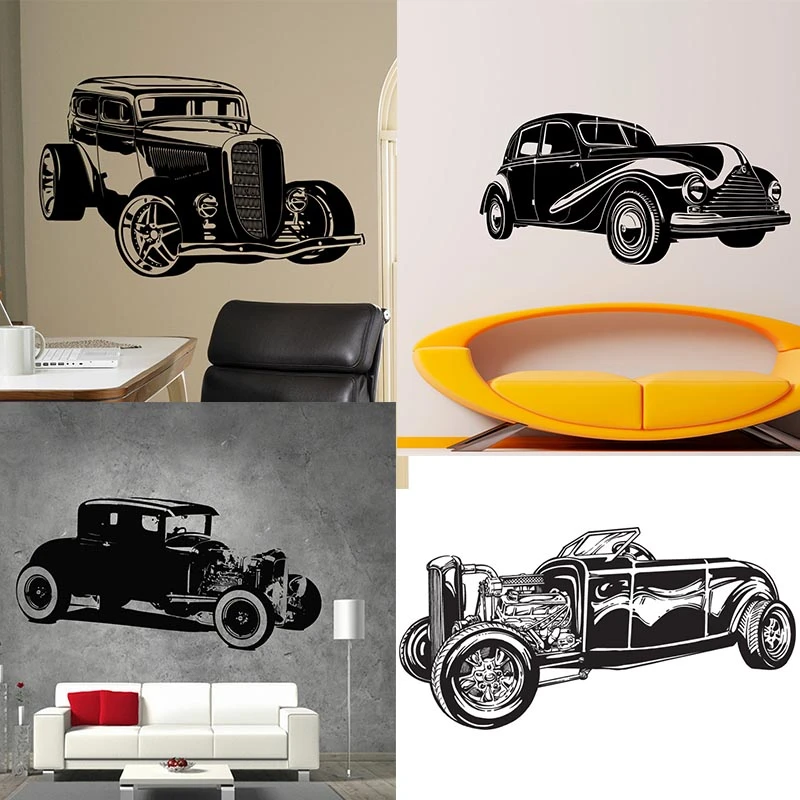 ロードスターウォールステッカー クラシック レトロ カーレース用 バー レストラン オフィス 家 ヴィンテージ 装飾用 Decoration Murale Wall Decalsvinyl Stickers Aliexpress