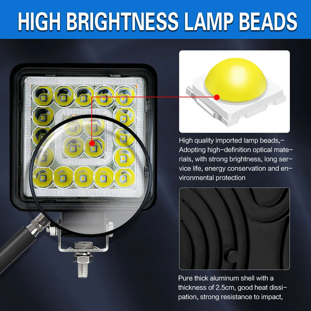 4 INCH Led Headlights Beam Spotlight 12v 24V Spot Fog Ligh Search Light Lightbar