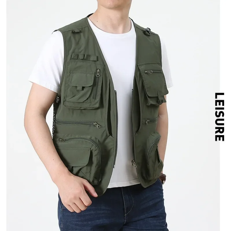 Windbreaker Plus Size Outerwear Waistcoat Men Sleeveless Jacket Tactical Vest Hunting Luxury Men's Clothing Waterproof Work Mens