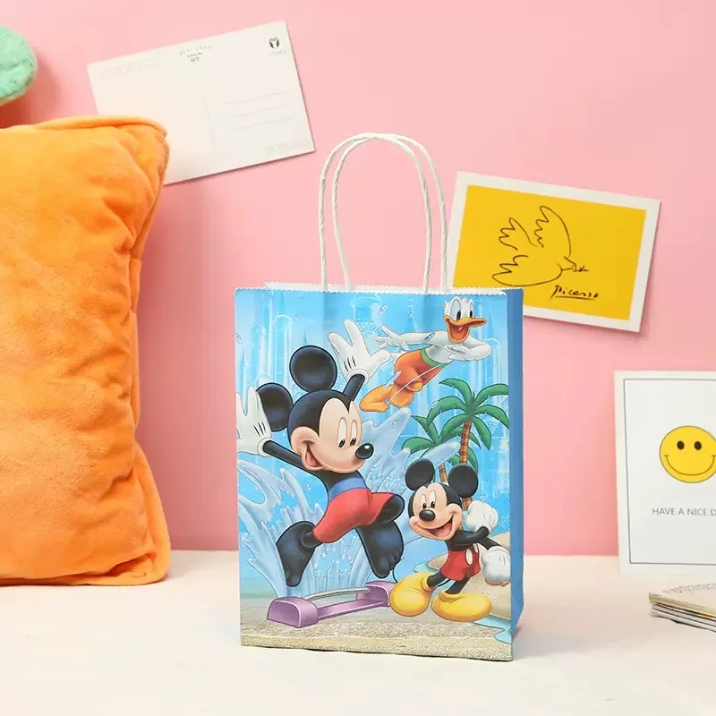 1/3/6pcs potištěné ovládat pytle mickey myš bonbóny sáček dítě večírek loot pytle děvče děti narozeniny minnie večírek dekorace zásoby