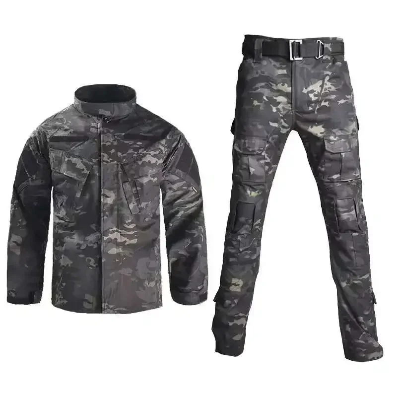 Tactical Uniform for Men Suits Milit Outdoor Camouflage Suit Hiking Shirts Cargo Pants Fish Trainning Paintball Clothes Sets 2