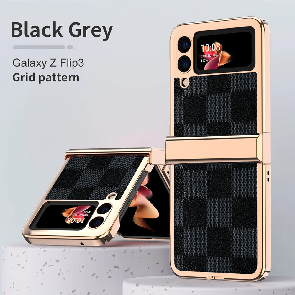 For Samsung Galaxy Z Flip 3 Phone Shell Z FLIP 3 Folding Screen Kevlar  Hinge 5G All-inclusive Anti-fall Protective Leather Case - AliExpress