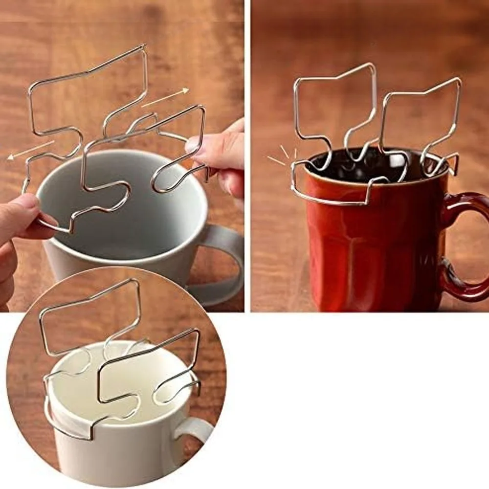 Coffee Drip Filter Bag Holder Reusable 304 Stainless Steel Japanese Filter Bag Holder Coffee Cup Drip Paper