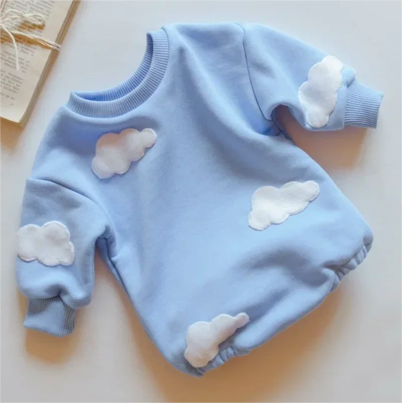 INS 2023 Spring Baby Clothes Cloud Sweatshirt Romper Baby