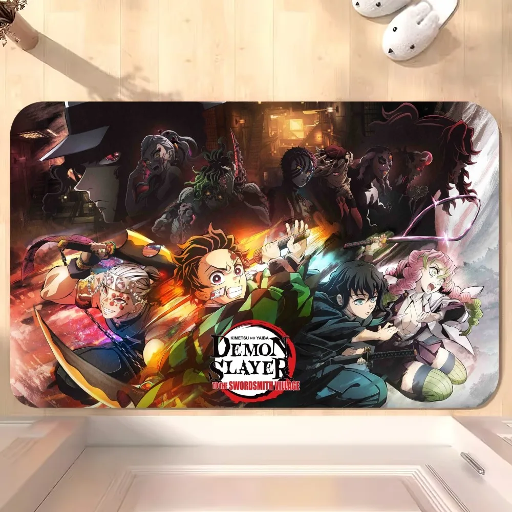 bilibili Demon Slayer To the Swordsmith Village D Floor Mat Bedroom Kitchen Door Bath House Super Absorbent Foot Non-slip 4